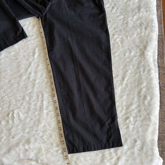 Anokhi Casual Elastic Waist Black Organic Cotton Relaxed Cropped Pants Small - Picture 3 of 8